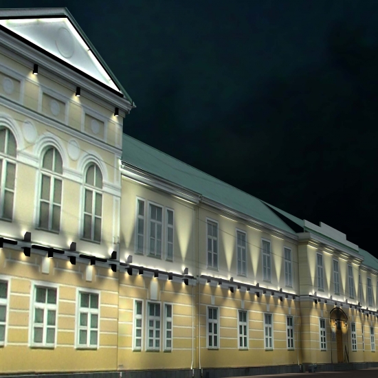 Подсветка фасада здания Музея Изобразительных искусств
